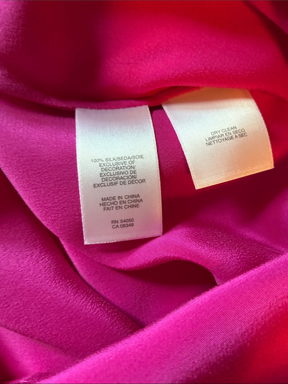 Anne Klein Silk Vibrant Hot Pink Embroidered Tunic Size Medium - Picture 8 of 8